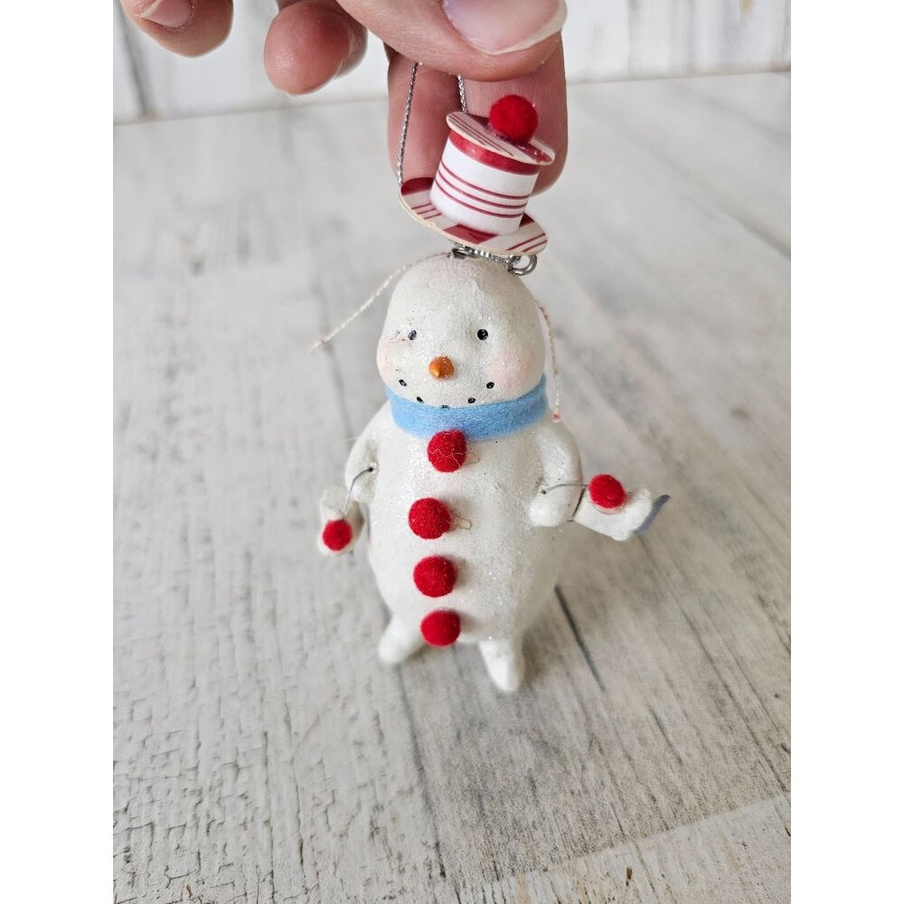 Snowman bobblehead‎ skier skating ornament nodder Xmas tree